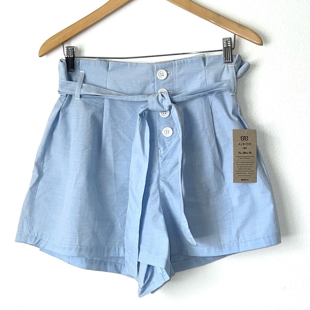 Albion High Waisted Seersucker Shorts NWT